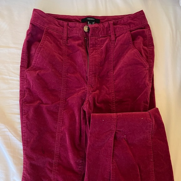 Velvet fuscia pants - Picture 2 of 2